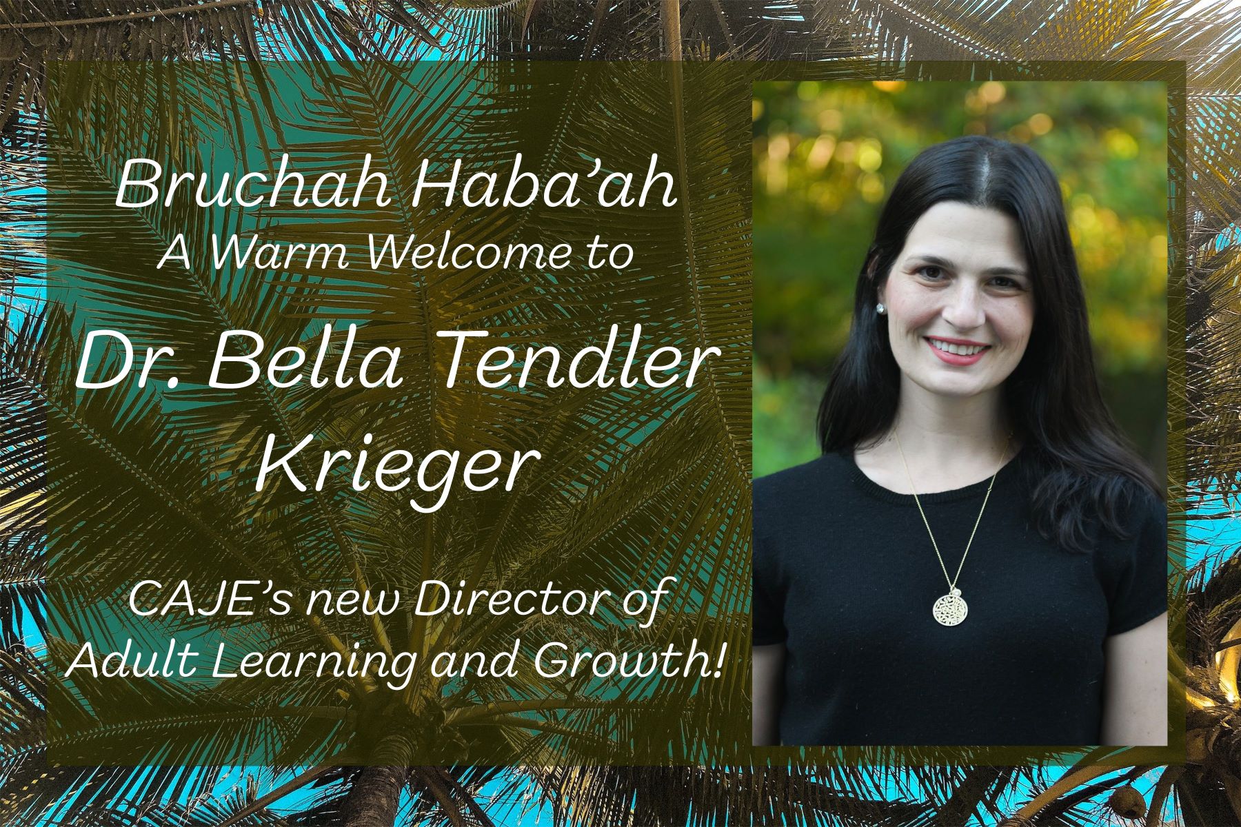 Welcome to Dr. Bella Tendler Krieger!