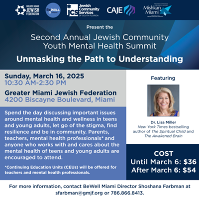 2nd Annual Jewish Community Youth Mental Health Summit!